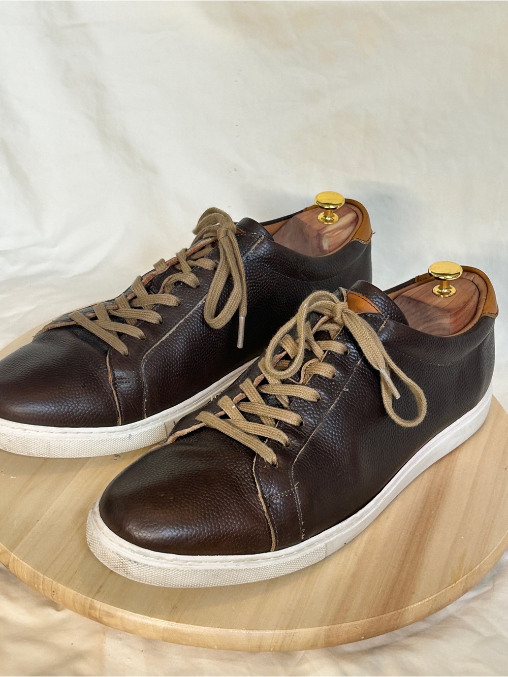 Allen Edmonds Courtside Men’s Brown/White Leather Lace-Up Sneaker 13 E